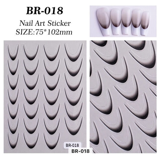 Nail Sticker Black French Tip BR-018