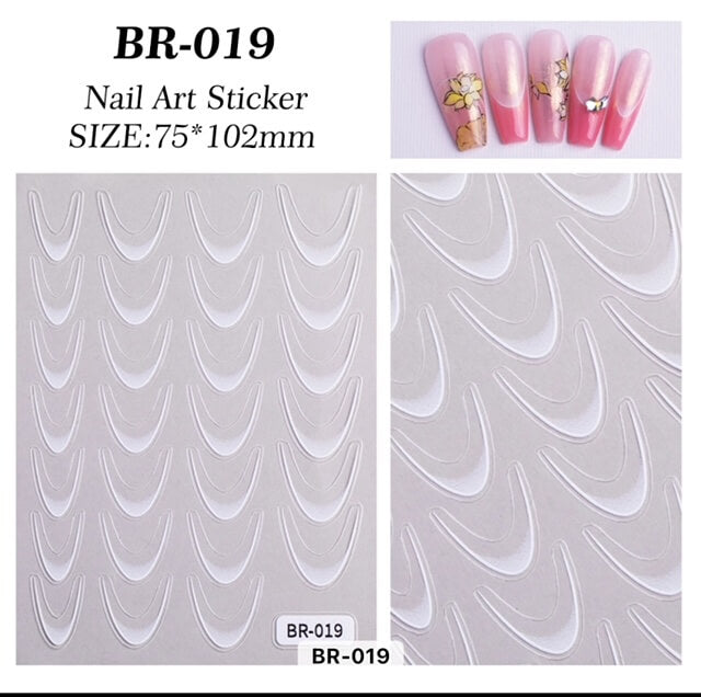 Nail Sticker White French Tip BR-019