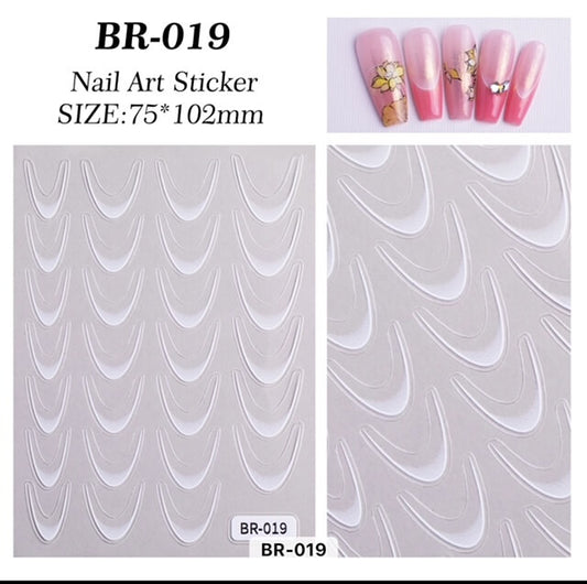 Nail Sticker White French Tip BR-019