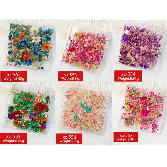 Nail Art Dried Flower Mix Color 6 different style