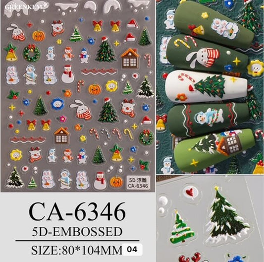 Nail Sticker Christmas Tree- Snow Man  5DCA6346