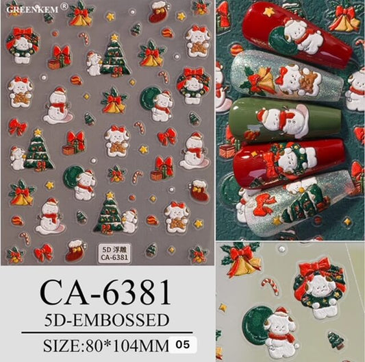 Nail Sticker Christmas Tree - Gift 5D-CA6381