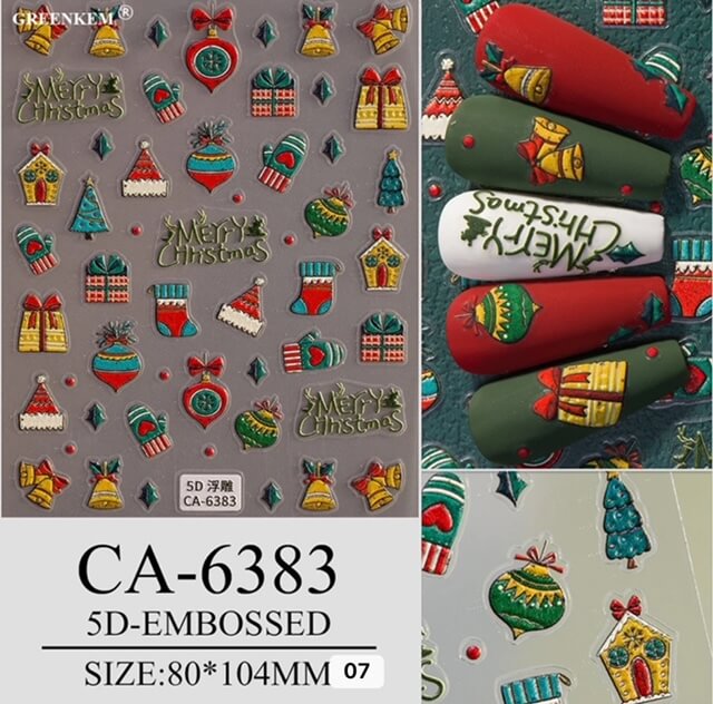 Nail Sticker Christmas Gift 5D-CA6383