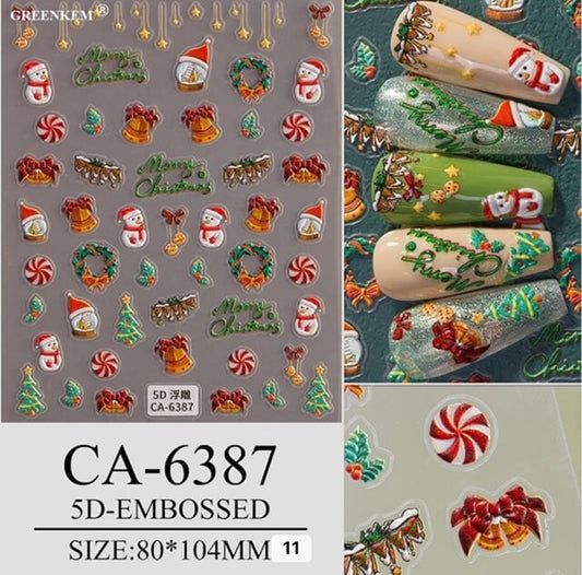 Nail Sticker Merry Christmas 5D-CA6387