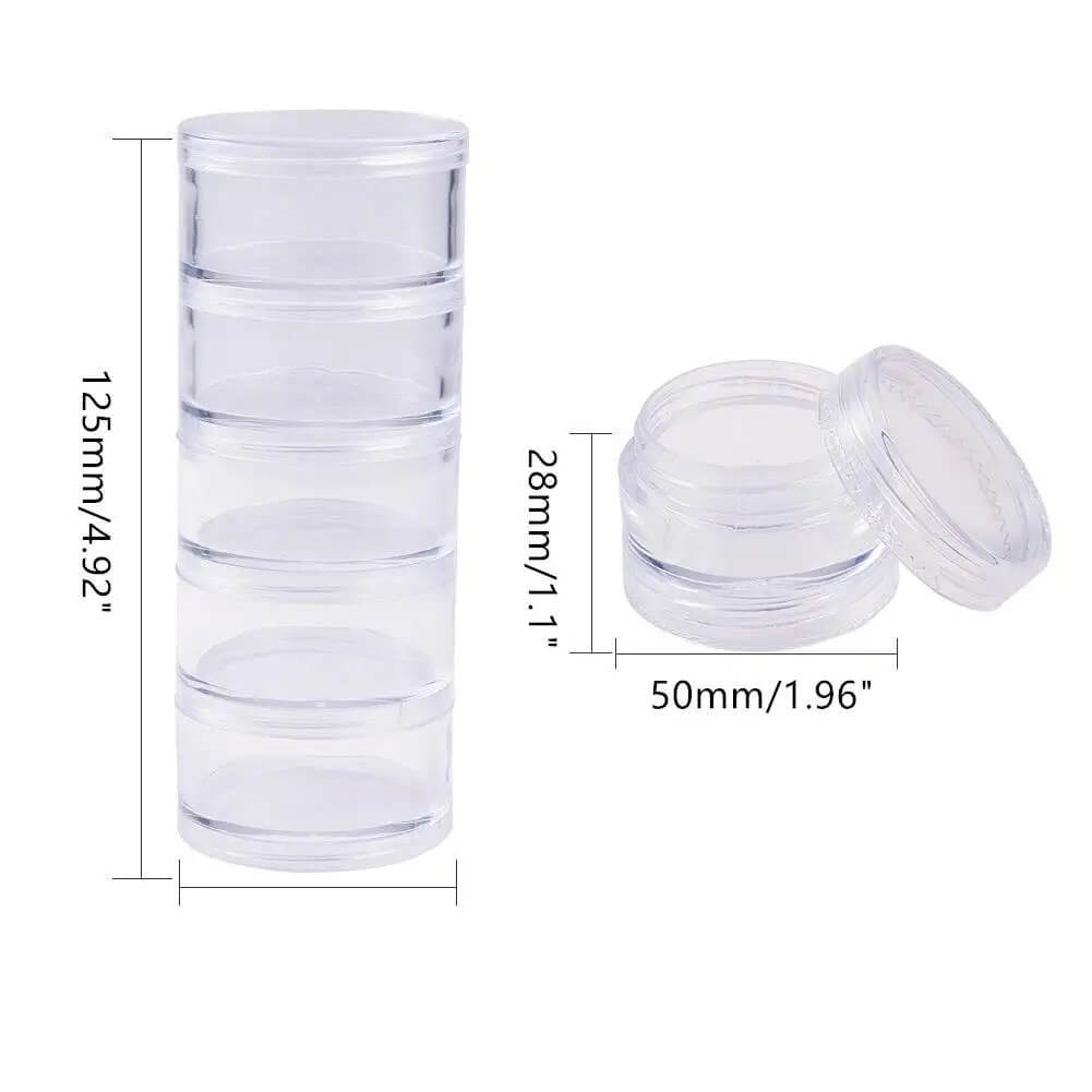 Nail Stackable Plastic Containers 5pcs/1column