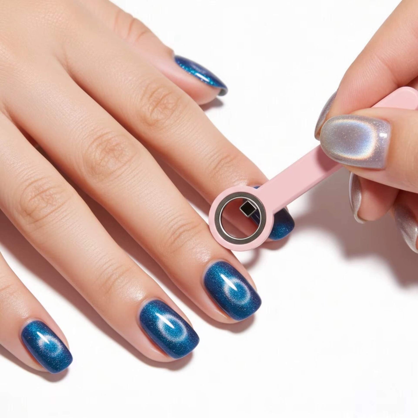 Nail Ring-Shaped Cat Eye Magnet Circular 2-in-1 #1167-4
