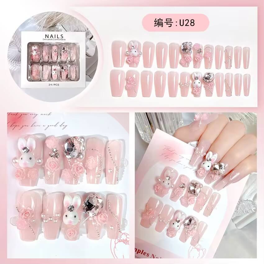 Japanese Press on Nails – Cute 3D Kawaii Fake Nails #7372-7