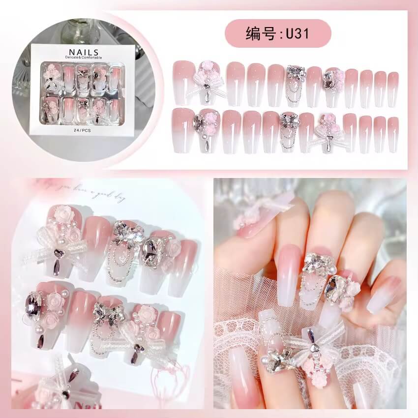 Japanese Press on Nails – Cute 3D Kawaii Fake Nails #4449-7