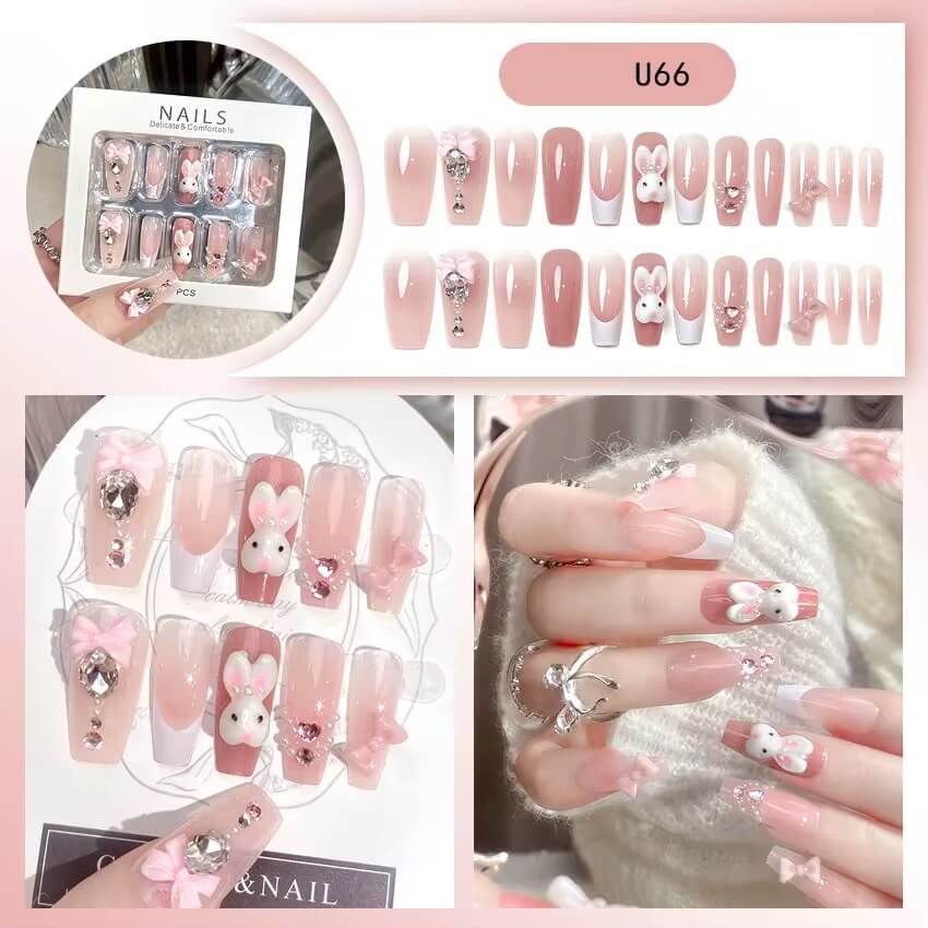 Japanese Press on Nails – Cute 3D Kawaii Fake Nails #6753-7