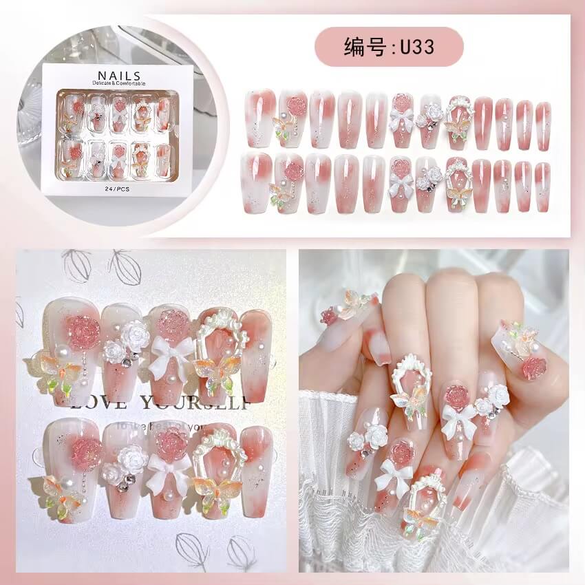 Japanese Press on Nails – Cute 3D Kawaii Fake Nails #4458-7