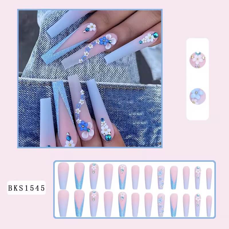 French Tip Press On Nails – Cute Reusable Fake Nail Tips #1744-7