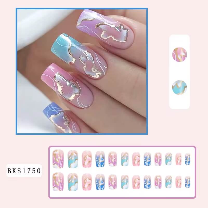 Beautiful Design Press 0n Nails – Reusable Glue On Fake Nail Tips #2753-7