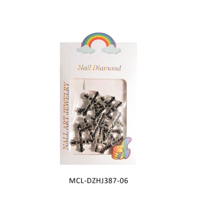 Rhinestone Cross 3D Nail Charm 12pcs/Bag - Premier Nail Supply 