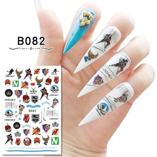 Nail Sticker Hockey B082 - Premier Nail Supply 