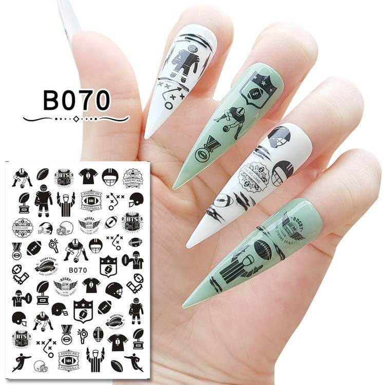 Nail Sticker Football B070 - Premier Nail Supply 