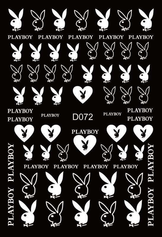 Nail Sticker White Playboy D072 - Premier Nail Supply 