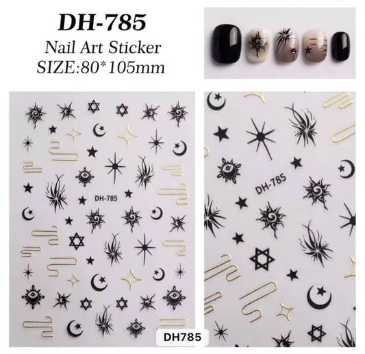 Nail Sticker Black Moon, Star #DH785