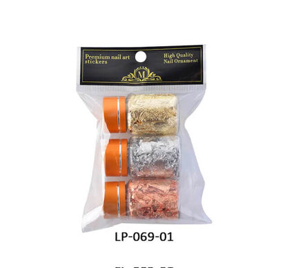 Nail Art Flakes Foil 3pcs/Set - Premier Nail Supply 