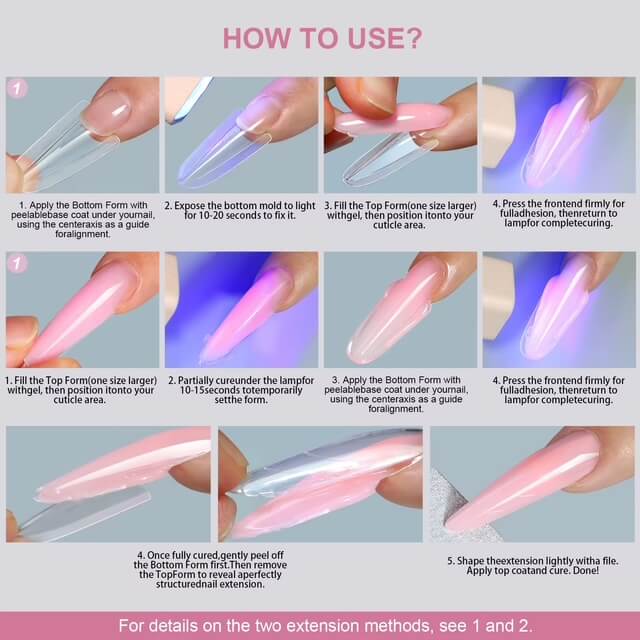 Nail Tip Extensions Coffin Dual Nail Forms 256pcs#1/6339-12