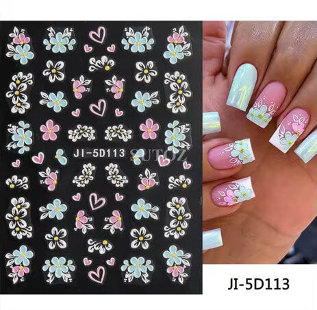 Nail Sticker 5D Plumeria Flower 🌸 #JI5D113