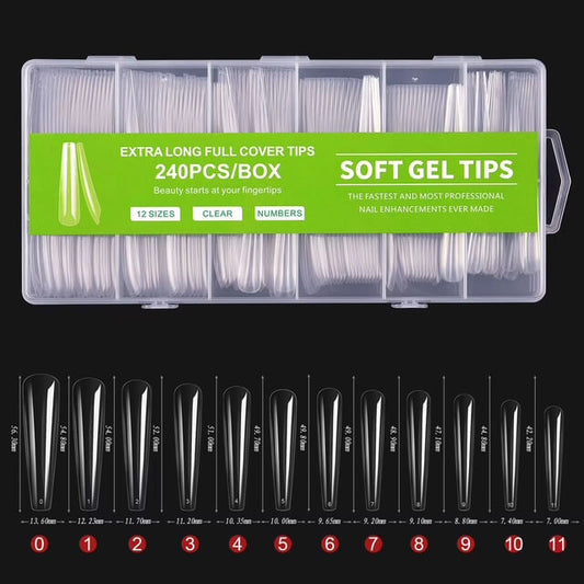 Nail Gel Tip Xtra Long Ballerina  240pcs #7242-15