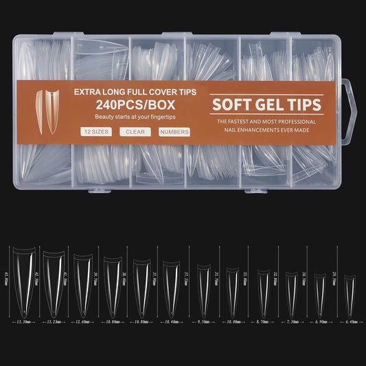 Nail Gel Tip Extension Stiletto Xtra Long 240pcs #4458-15
