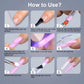 Nail Tip Poly Gel Form Extension Space French Coffin #4/1274-9