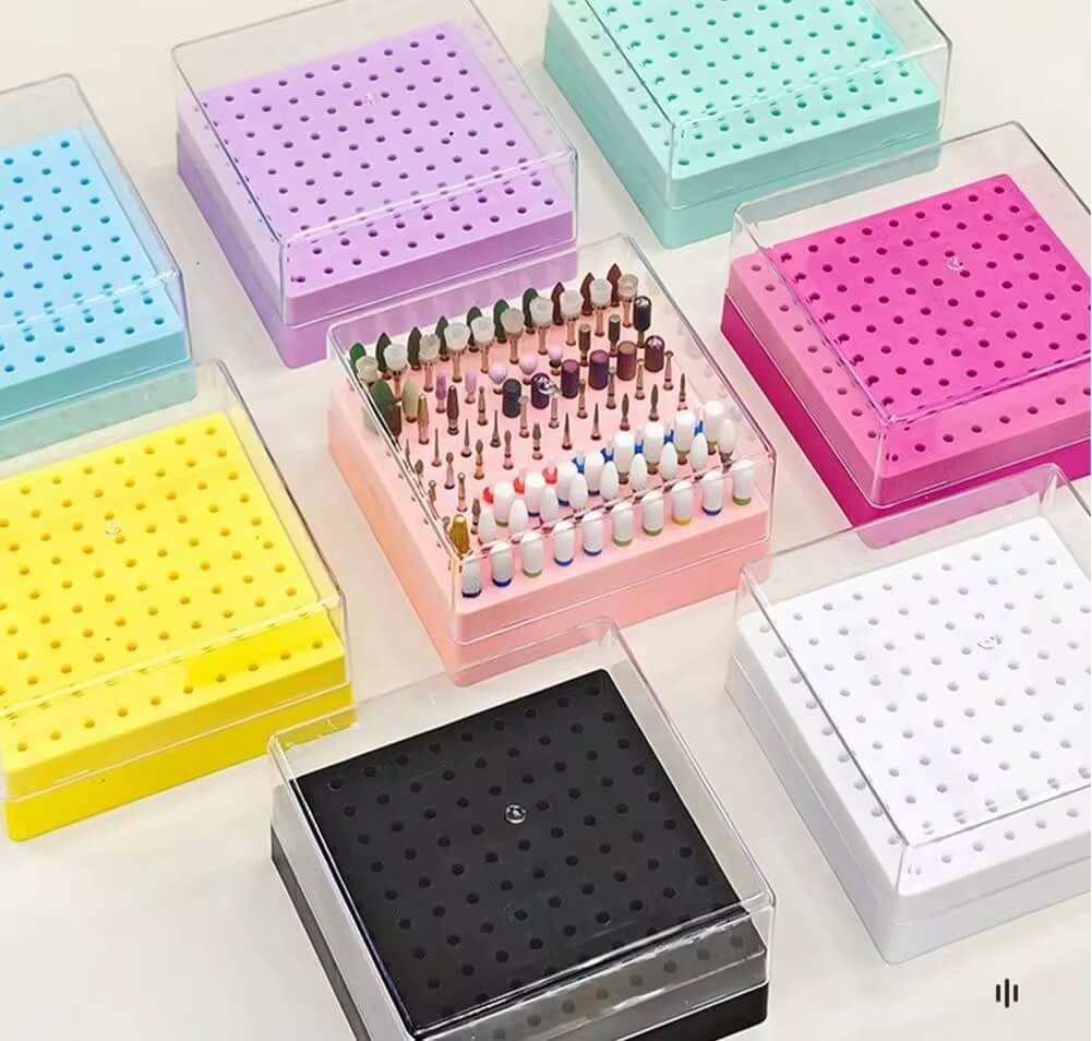 Nail Drill Bits Holder 100 Slot / Box
