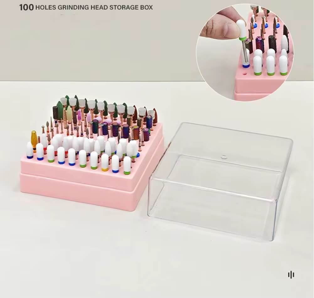 Nail Drill Bits Holder 100 Slot / Box