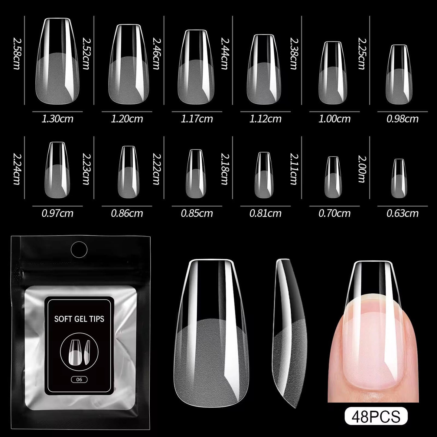 Gel Nail Tips 48pcs/Bag