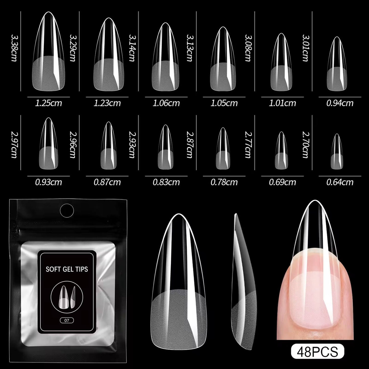 Gel Nail Tips 48pcs/Bag