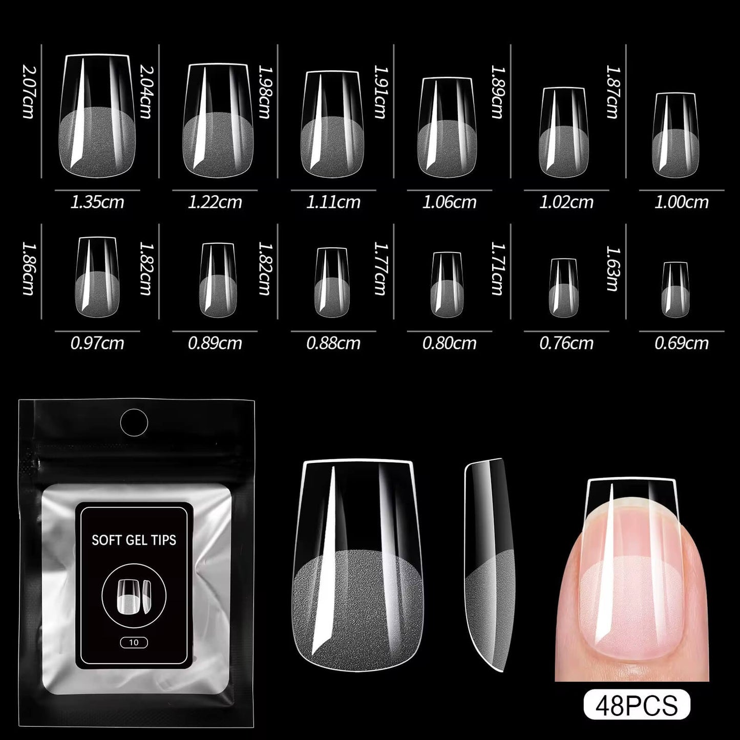 Gel Nail Tips 48pcs/Bag
