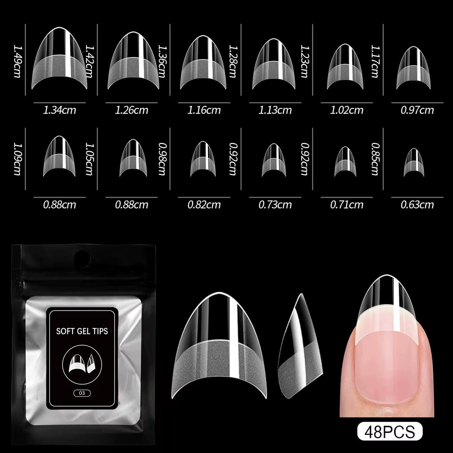 Gel Nail Tips 48pcs/Bag