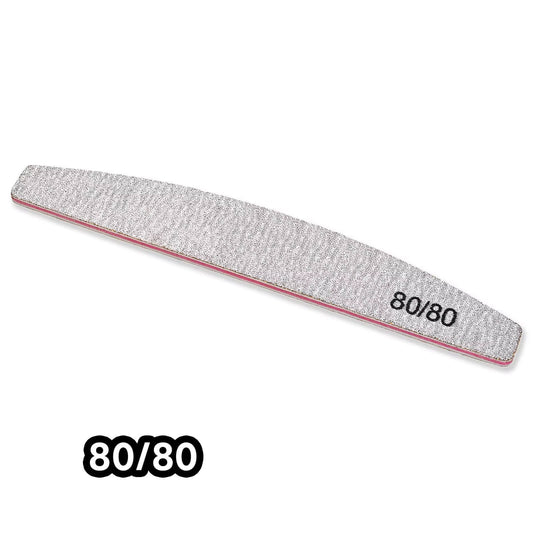Nail File Zebra Curve Grit 80/80 - 50pcs Pack #1783-18