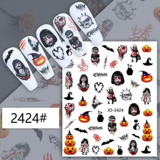 Nail Sticker Halloween Pumpkin, Bat - Premier Nail Supply 