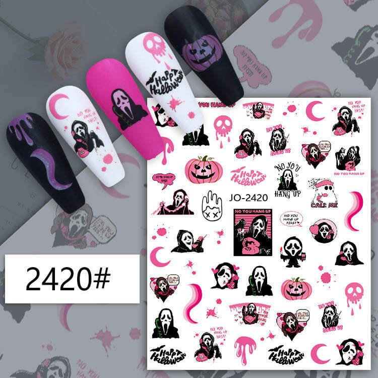 Nail Sticker Halloween Skull Ghost Pumpkin - Premier Nail Supply 