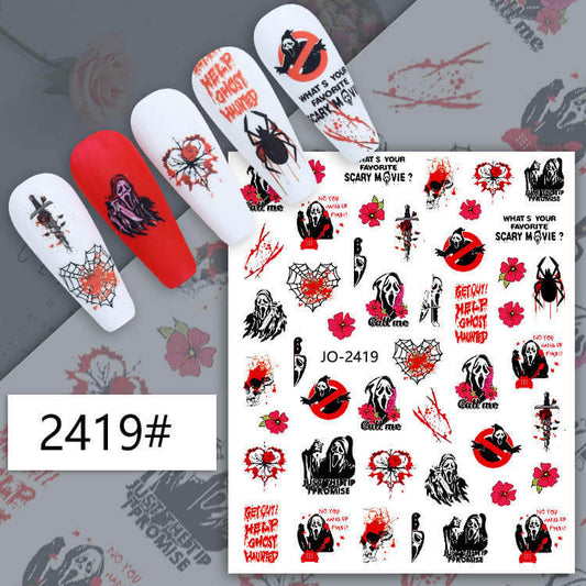 Nail sticker Halloween Horror Ghost Skull - Premier Nail Supply 