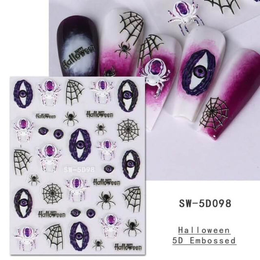 Nail Sticker 5D Halloween Eyeball Spider - Premier Nail Supply 