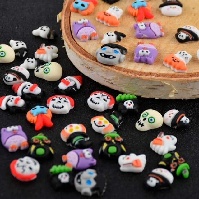 Nail Charm 3D Halloween Resin Skull Owl Kawaii Ghost 25pcs/Bag - Premier Nail Supply 