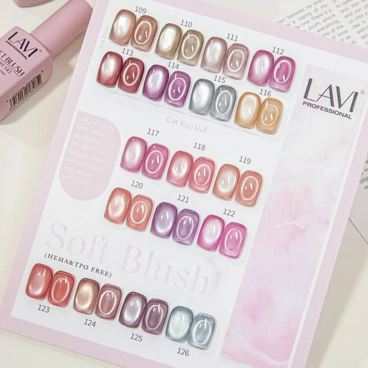Lavi Soft Blush Cat Eye Gel Collection – 18 Magnetic Colors with Display & Magnet