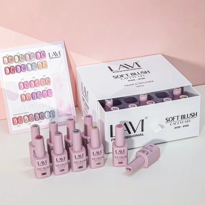 Lavi Soft Blush Cat Eye Gel Collection – 18 Magnetic Colors with Display & Magnet