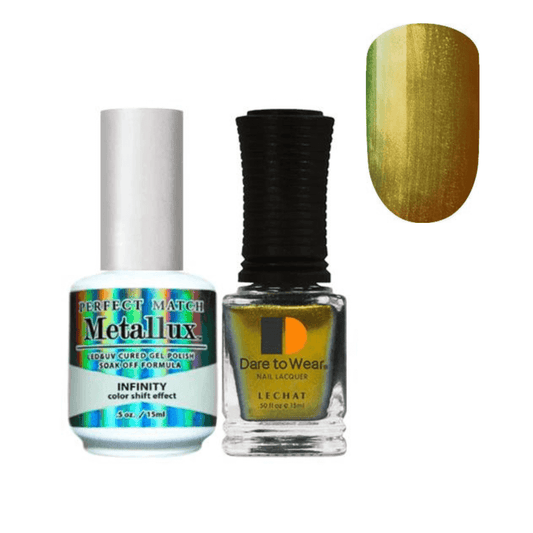LeChat Perfect Match Metallux Gel Polish & Nail Lacquer - Infinity 0.5 oz - #MLMS01 - Premier Nail Supply 
