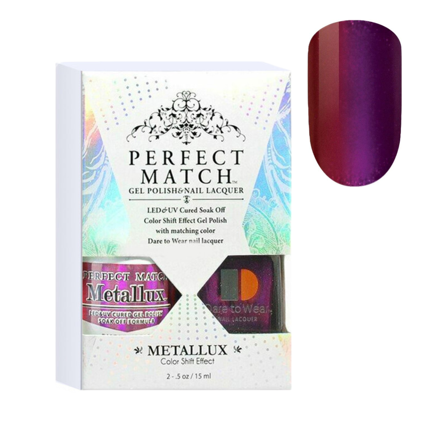 LeChat Perfect Match Metalux Gel Polish & Nail Lacquer - Phoenix Rise 0.5 oz - #MLMS10 - Premier Nail Supply 