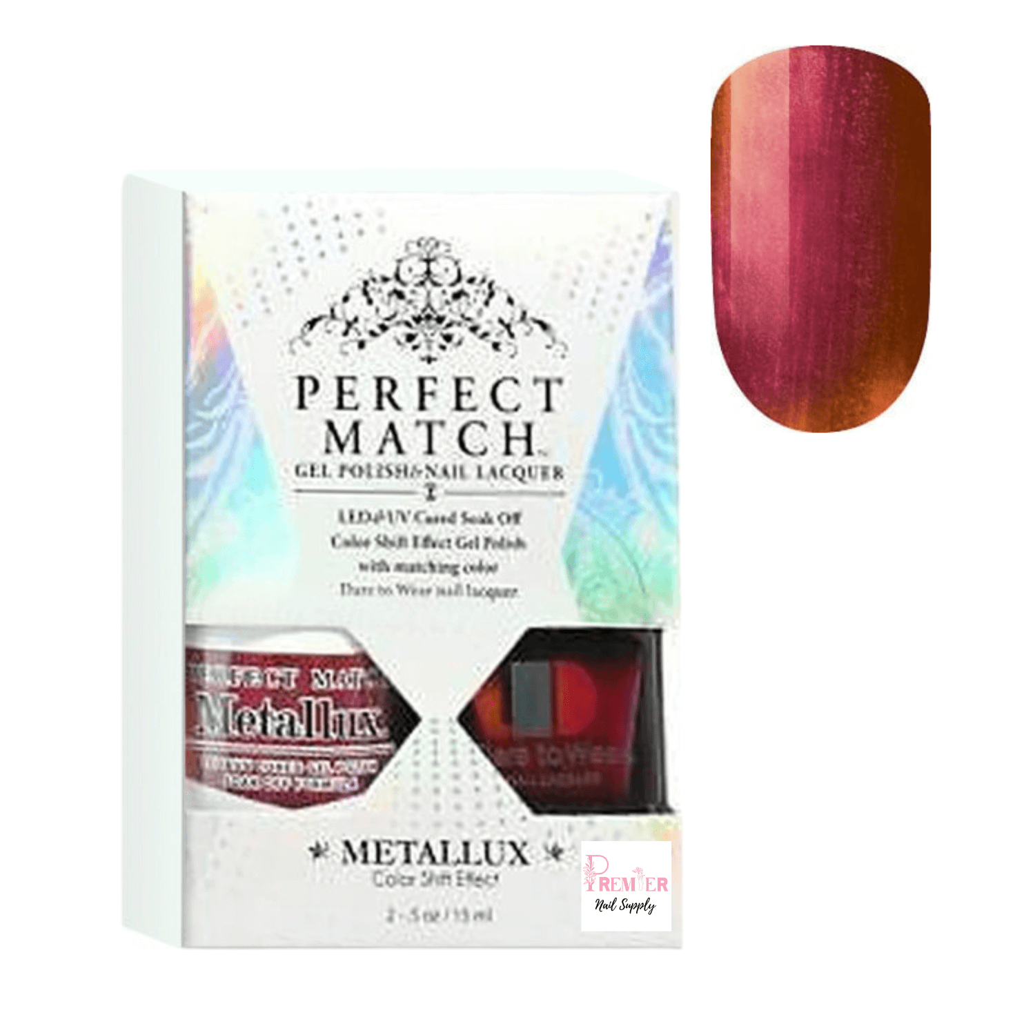 LeChat Perfect Match Metalux Gel Polish & Nail Lacquer - Eternal 0.5 oz - #MLMS02 - Premier Nail Supply 