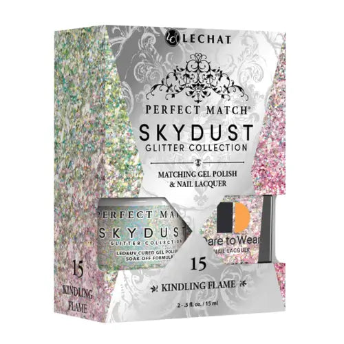 LeChat Perfect Match Sky Dust Duo Set - Kindling Flame 0.5 oz - #SDMS15 - Premier Nail Supply 