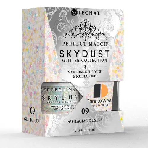 LeChat Perfect Match Sky Dust Duo Set - Silver Lining 0.5 oz - #SDMS16 - Premier Nail Supply 