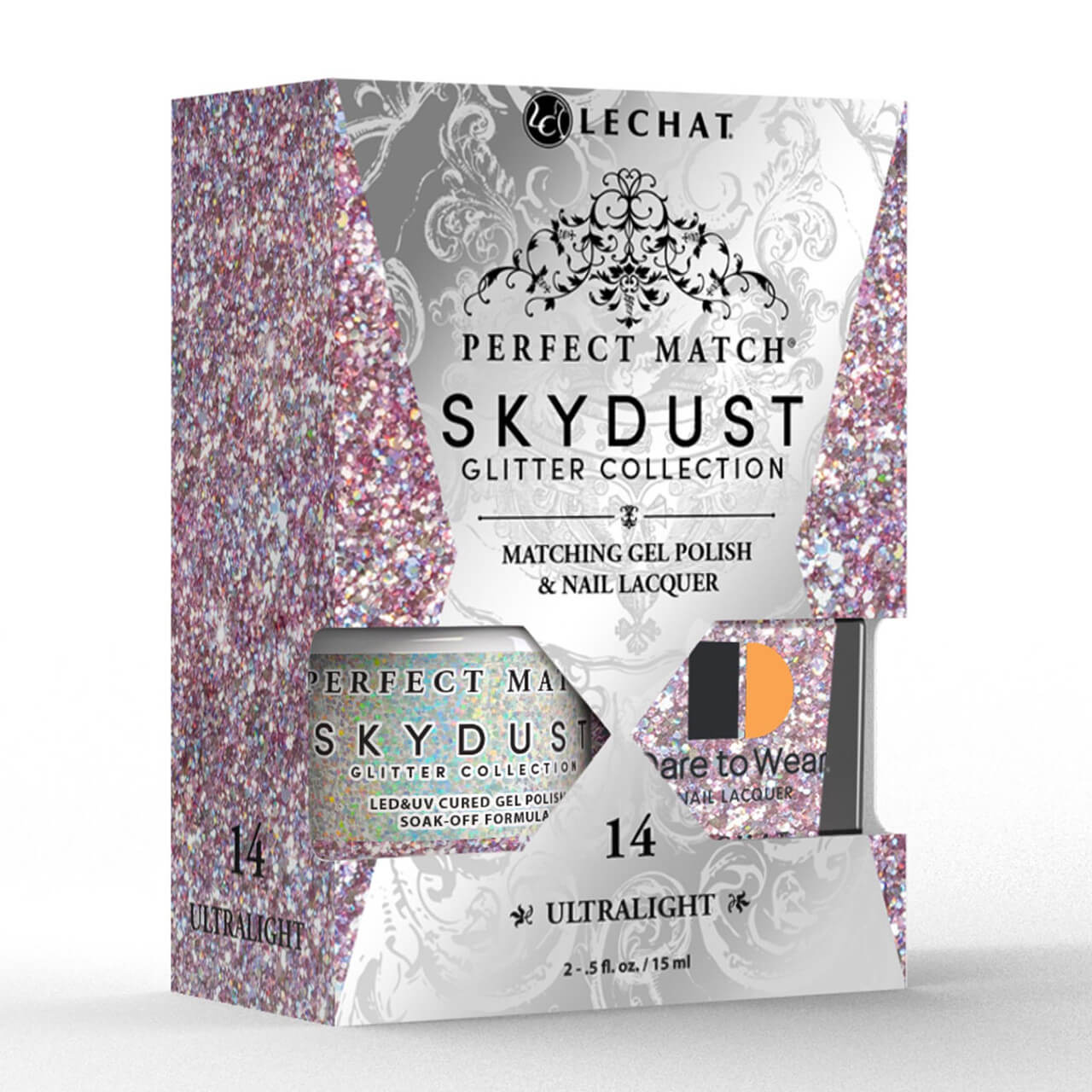 LeChat Perfect Match Sky Dust Duo Set - Ultralight 0.5 oz - #SDMS14 - Premier Nail Supply 