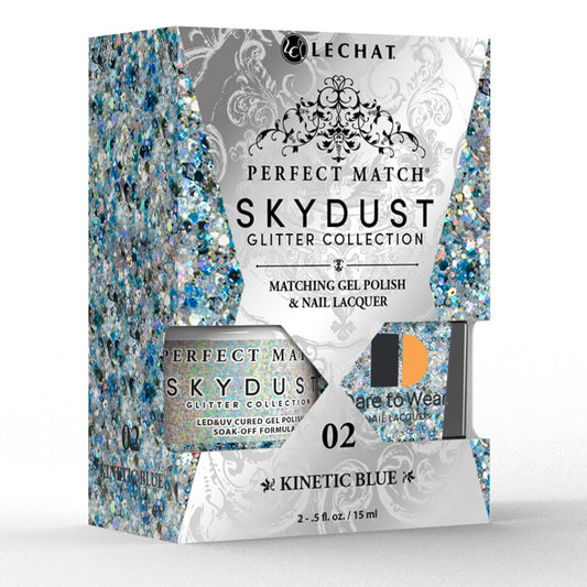 Lechat Perfect Match Sky Dust Gel Polish Kinetic Blue 0.5 oz - #SDMS02 - Premier Nail Supply 