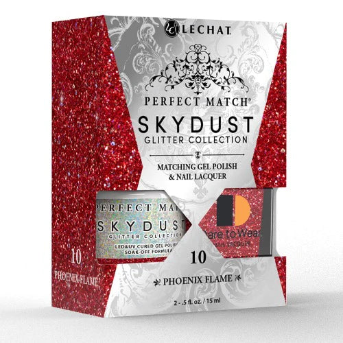 Lechat Perfect Match Sky Dust Gel Polish Phoenix Flame 0.5 oz - #SDMS10 - Premier Nail Supply 