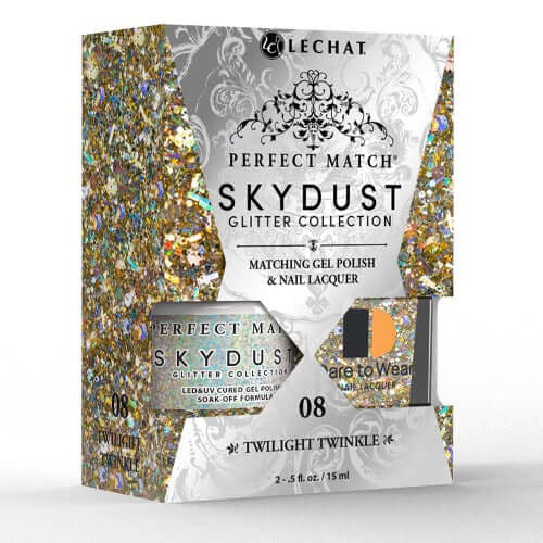 Lechat Perfect Match Sky Dust Gel Polish Twilight Twinkle 0.5 oz - #SDMS08 - Premier Nail Supply 